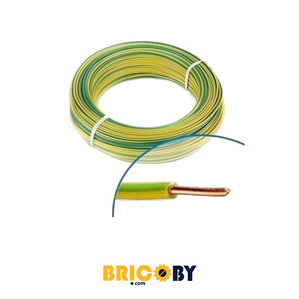 FIL RIGIDE H07VU2.5 VERT JAUNE 100M
