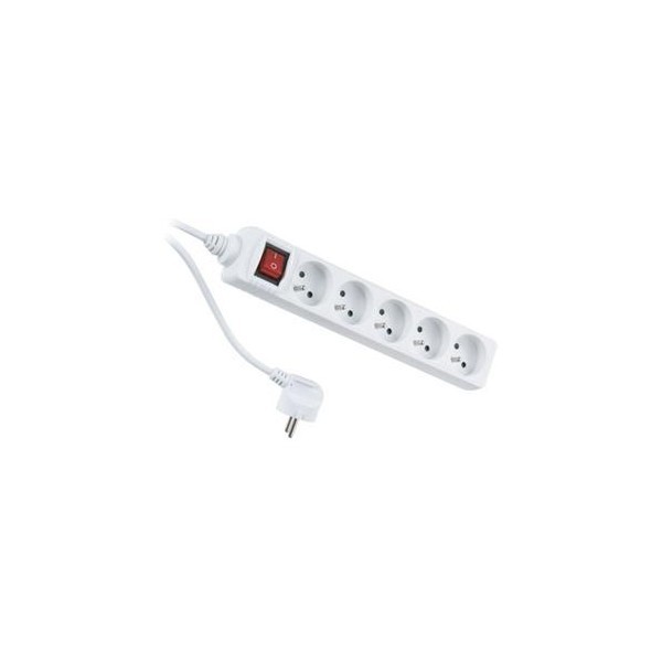 Bricoby.com - BLOC MULTIPRISE 5 PRISES 2P+T AVEC INTERRUPTEUR 1.40M STIEL - BRICOBY Meilleur Prix Tunisie