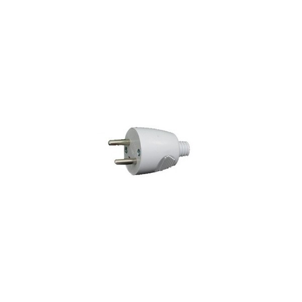 Bricoby.com - FICHE MALE 2 POLES+TERRE 16A SANS ANNEAU BLANCHE SIMEF - BRICOBY Meilleur Prix Tunisie