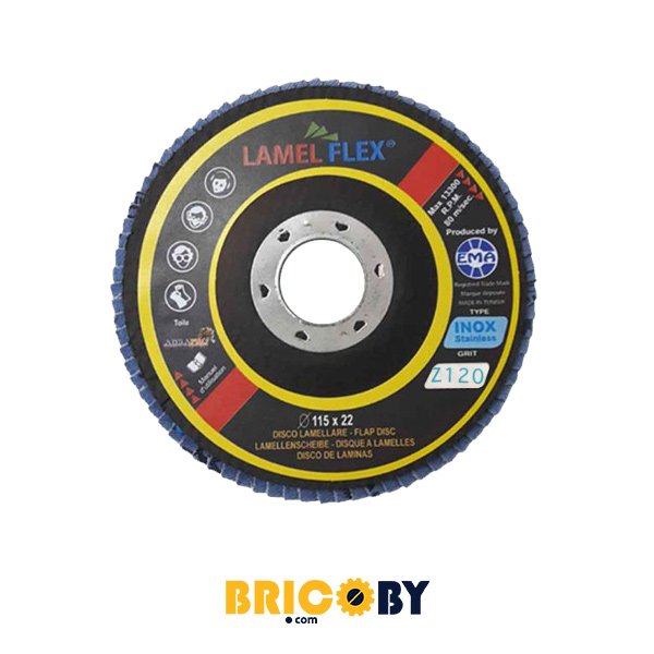 WWW.BRICOBY.COM DISQUE LAMELLE 115 INOX 120 EMA