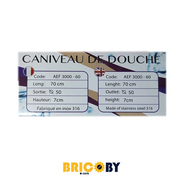 CANIVEAU DOUCHE 70CM INOX CARTAGE 360° AYADI