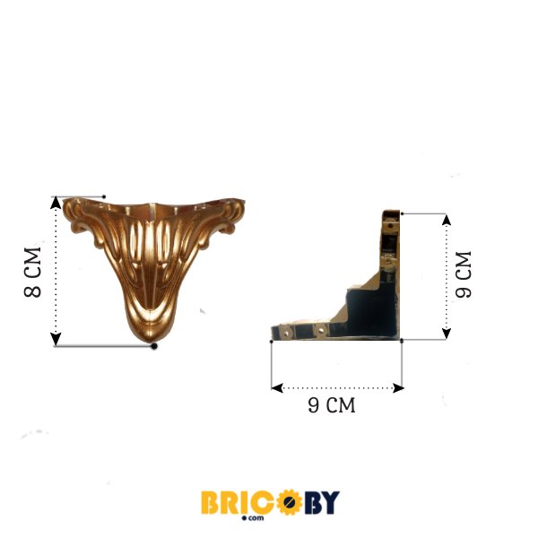 PIED DE COFFRET DOREE CAREE PT