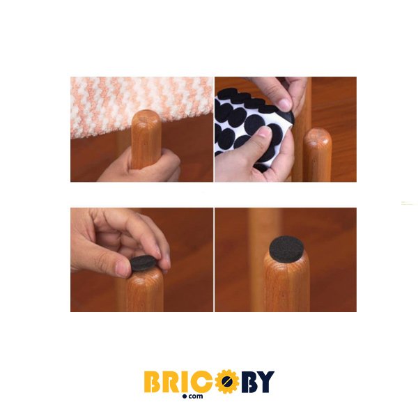 PATIN ADHÉSIF FEUTRE NOIR ROND